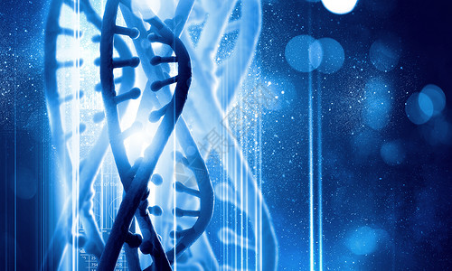 DNA分子数字蓝色DNA分子的生物化学图片