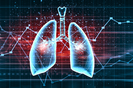 至关重要的人类肺的示意图彩色背景上同元素的人类肺的示意图拼贴背景