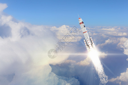 ps飞象素材太空飞船在蓝天上高高飞背景