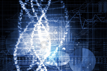 DNA分子数字蓝色图像的DNA分子技术图片