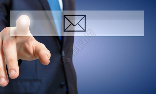 邮件签名应用程序图标用手指手触摸图标背景