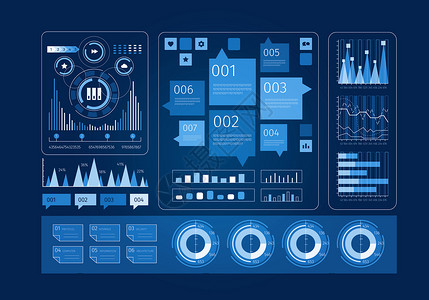 人类用户业务信息图图标的未来主义用户界背景图片
