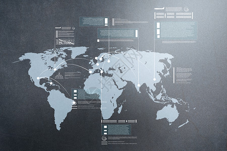 全球互动背景图像与世界连接线背景图片