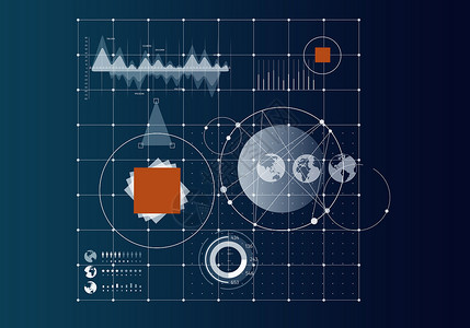 全球网络业务虚拟背景与图表背景图片