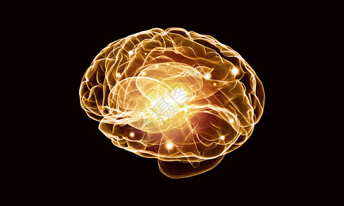 黑色背景下人脑的人类智力人类的大脑图片