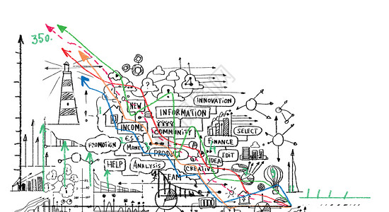 商业计划草图背景图像与业务战略图纸营销理念图片