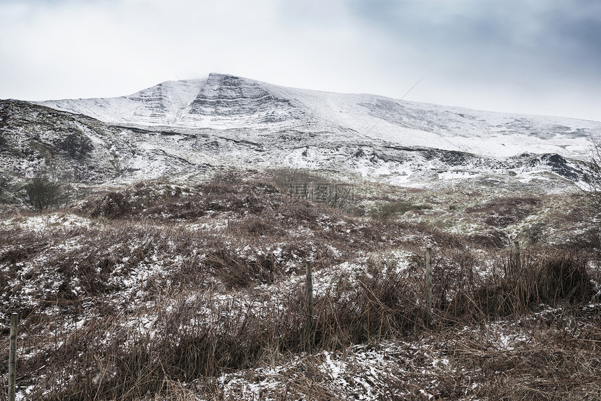 令人惊叹的冬季景观形象周围的mamtor农村英国的峰值地区图片