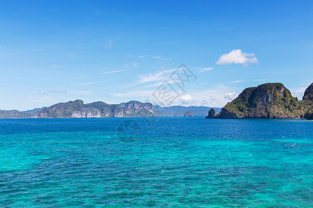 佟大为令人惊叹的海景海湾山区岛屿,巴拉望,菲律宾背景