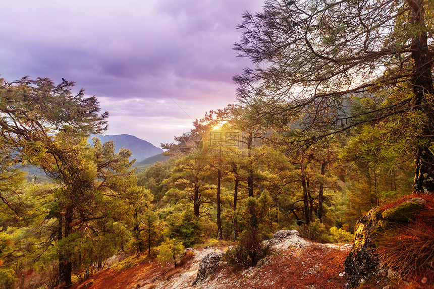 土耳其山脉美丽的自然景观荔枝路徒步旅行者中很名图片