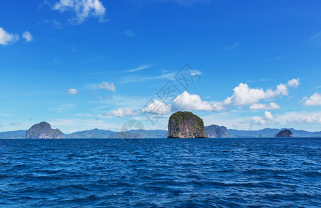 令人惊叹的海景海湾山区岛屿,巴拉望,菲律宾背景图片