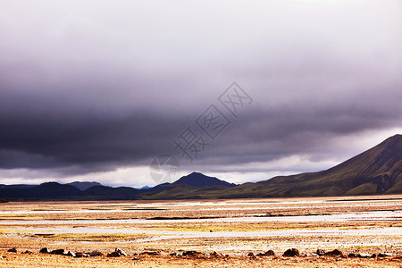冰岛粗糙的北极地形高清图片