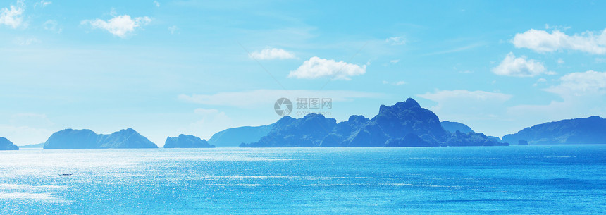 巴拉望令人惊叹的海景海湾山区岛屿,巴拉望,菲律宾图片