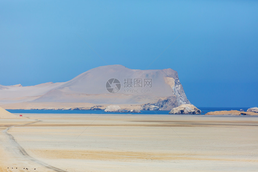 美丽的海岸线景观帕拉卡斯保护区,ICA地区,太平洋海岸秘鲁图片