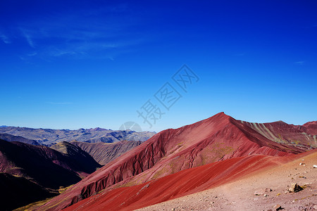 秘鲁库斯科地区维尼昆卡的徒步旅行场景蒙大纳德西特科洛雷斯,彩虹山背景