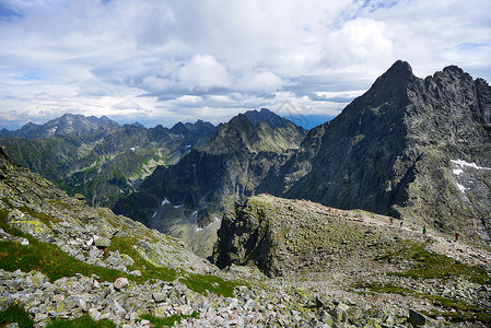 山坡山峰的山脉蓝天景观图片