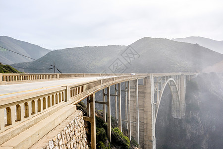 比克斯比河大桥高速公路上1大滨海地区,加利福尼亚,美国背景图片
