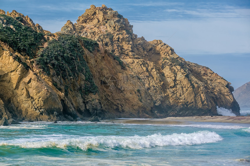 岩石菲弗海滩,大苏尔,加利福尼亚,美国图片