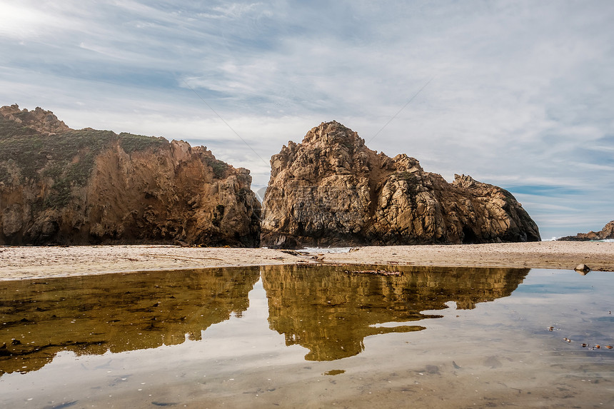 岩石菲弗海滩,大苏尔,加利福尼亚,美国图片