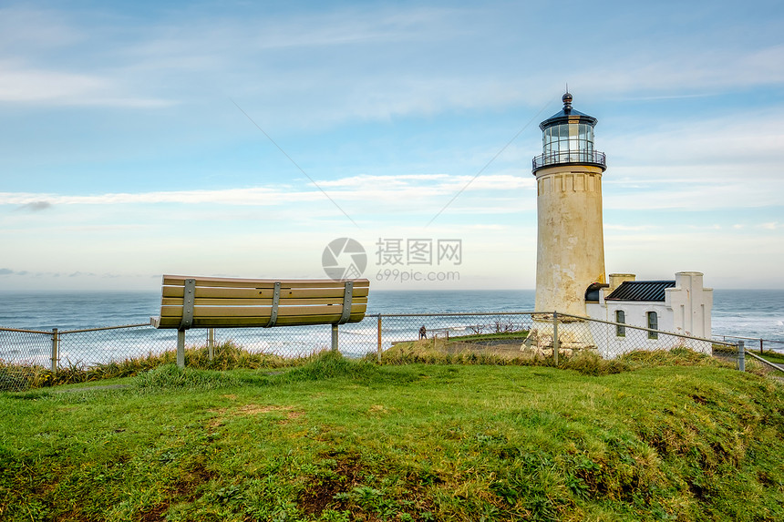 北首灯塔位于太平洋海岸,披风失望,建于18,美国华盛顿州图片