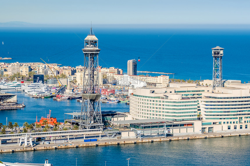 维尔港俯瞰,巴塞罗那,加泰罗尼亚,西牙图片