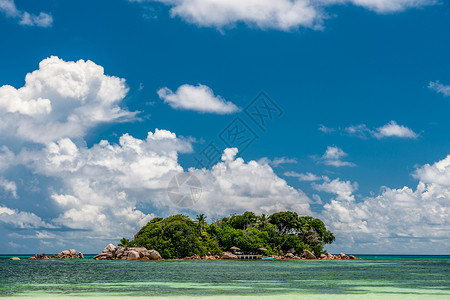 科特多尔塞舌尔美丽的热带岛屿背景