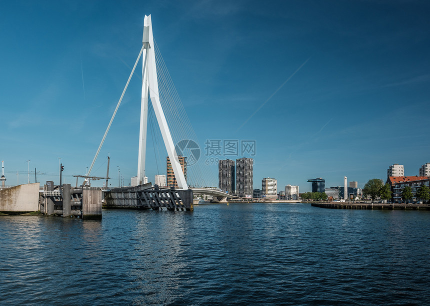 鹿特丹城市景观与伊拉斯谟桥荷兰荷兰南部图片