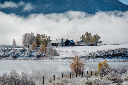 科罗拉多湖冬季景观与沃福德山水库科罗拉多州,美国背景