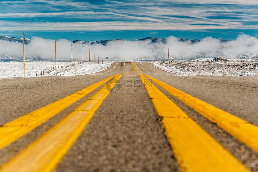 季节变化,次雪沿公路科罗拉多州,美国图片