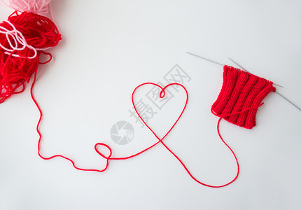 手工艺,爱,情人节针线手工编项目与编针线的心脏形状图片