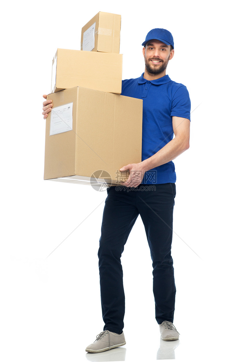 送货服务,邮件,人,物流运输快乐的人与包裹箱图片