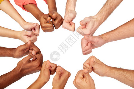 国际,多样,种族,种族人的双手白色背景上竖大拇指图片
