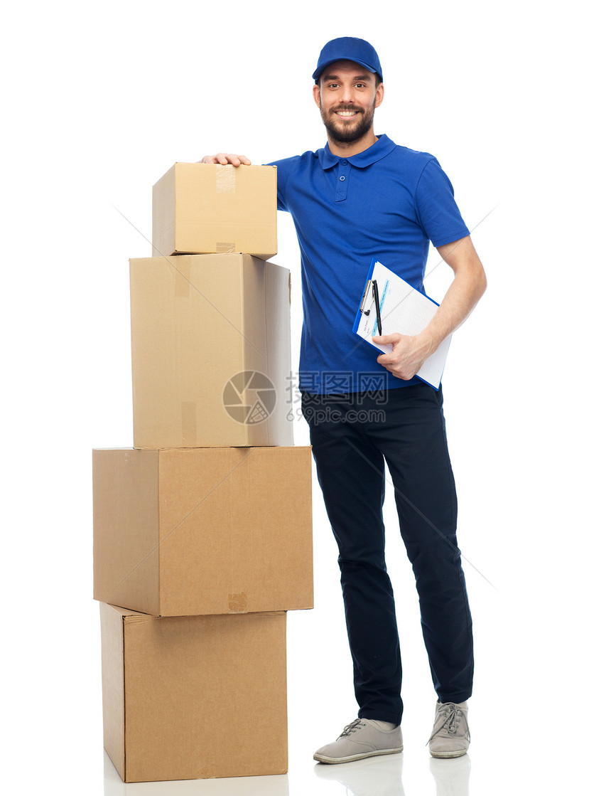 送货服务,邮件,人,物流运输快乐的人与包裹盒剪贴板图片