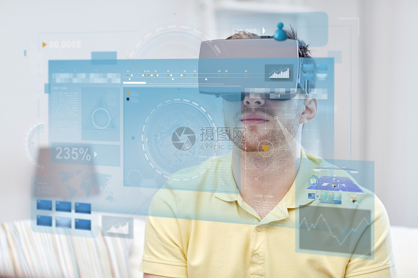 技术,增强现实,大数据人的轻人用虚拟耳机3D眼镜看屏幕投影轻人虚拟现实耳机3D眼镜图片