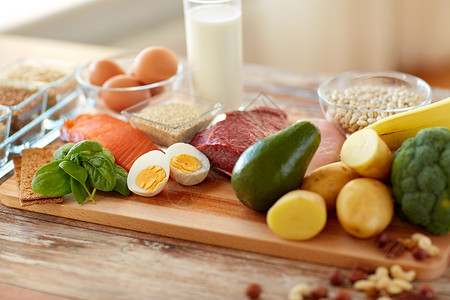 食品成分富含蛋白质的食物背景