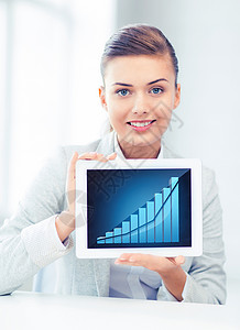 商业女商人展示平板电脑与女商人用平板电脑图片