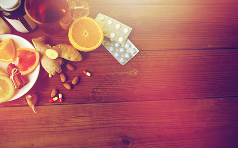 医疗保健民族科学木制桌子上的传统药物药物药丸传统医学药物图片