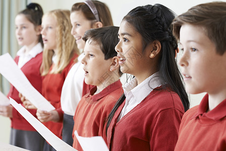 群孩子学校合唱唱歌背景图片
