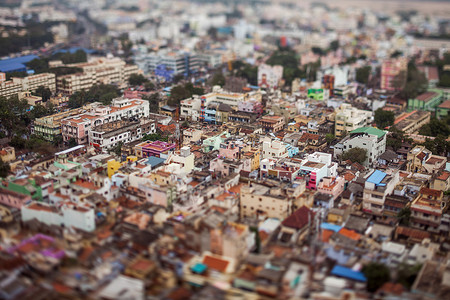 印度鸟瞰Tiruchirappalli倾斜移位镜头图片