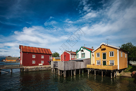 莫肖恩挪威的旧彩色房子图片