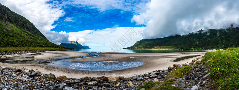 全景美丽的自然挪威自然景观图片