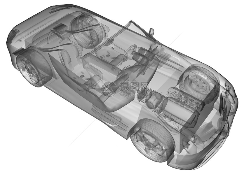 透明跑车隔离图片