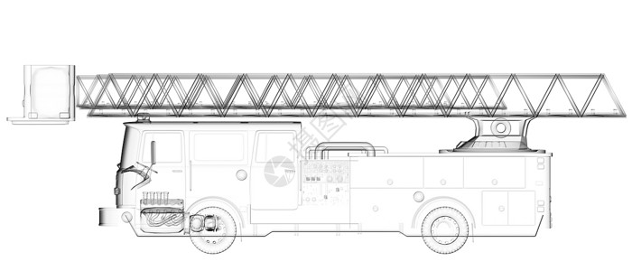 消防部门隔离透明消防车背景