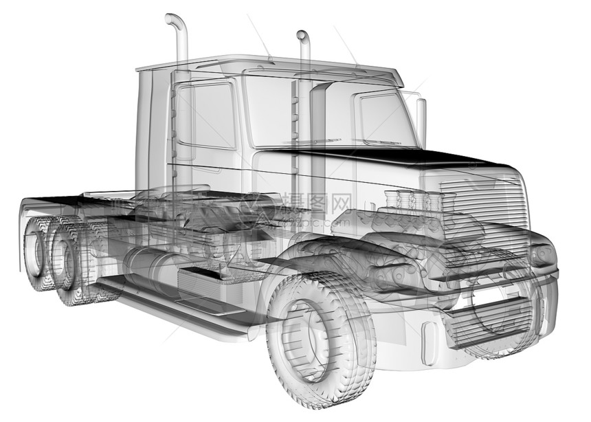 隔离透明卡车图片