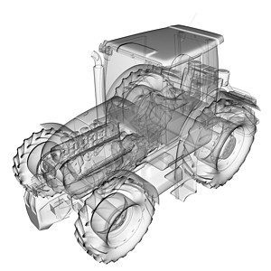 透明隔离拖拉机图像背景图片