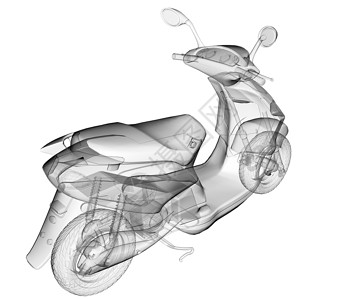 拉货小摩托透明滑板车图像背景