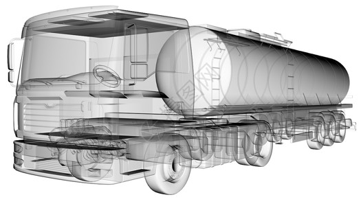 牵引拖车隔离透明油罐车背景