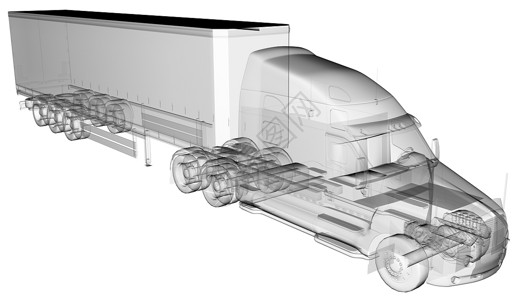 透明的美国卡车拖车图片