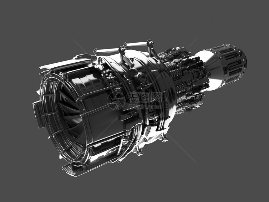 飞机喷气发动机涡轮叶片,飞机,航空航天工业,孤立图片