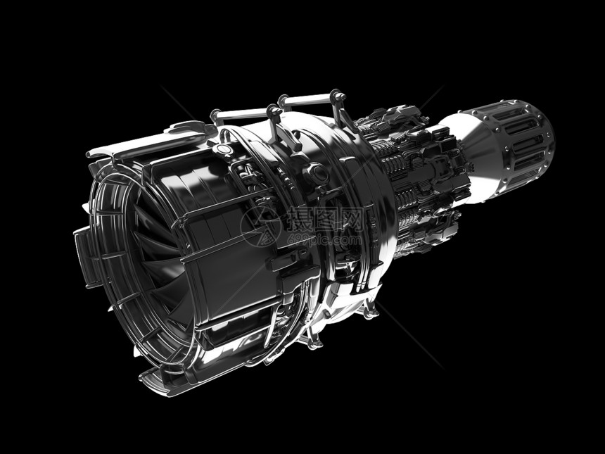 飞机喷气发动机涡轮叶片,飞机,航空航天工业,孤立图片
