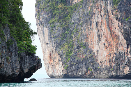 石灰石岩石海洋靠近,泰国图片